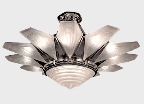 Nickeled Brass Chandelier